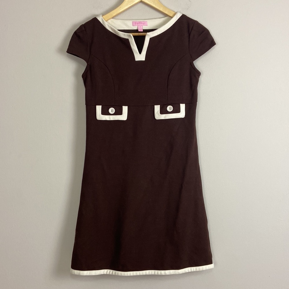 Lilly Pulitzer Brown and White Mini Dress